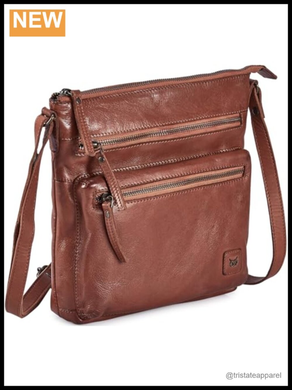 Genuine Full-Grain Leather Crossbody Sling Bag Handcrafted Adjustable Strap